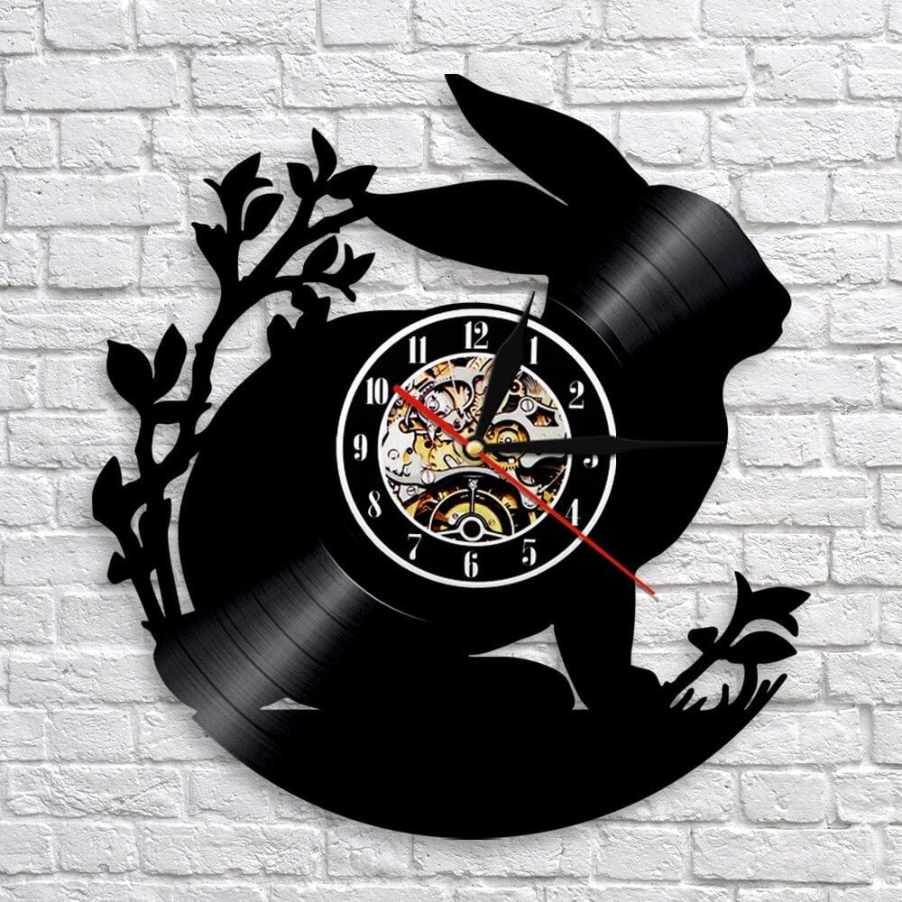 Horloge murale Lapin Vinyle Temps des Horloges