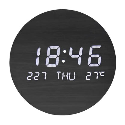 horloge led bois massif