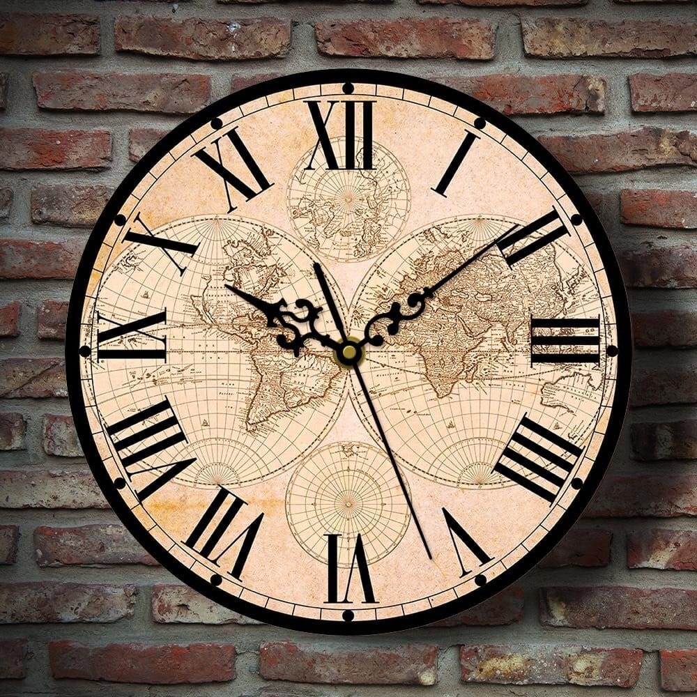 horloge carte du monde