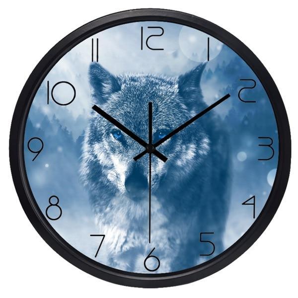 horloge moderne loup des neiges