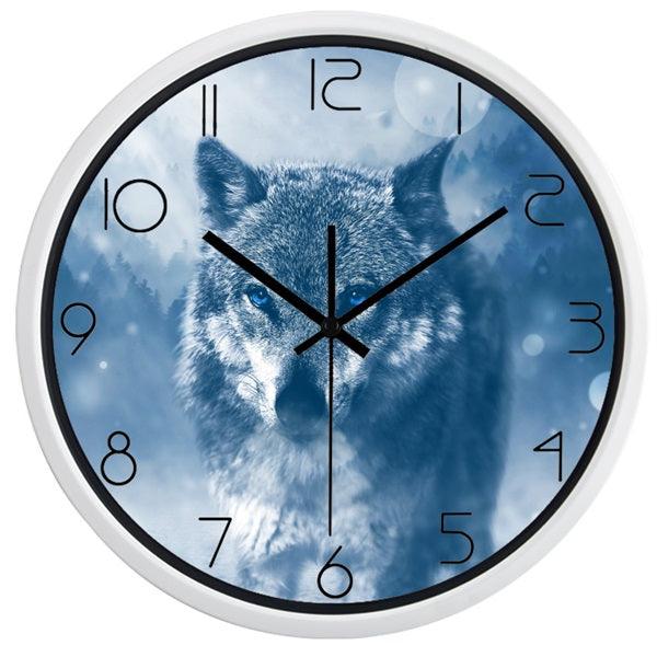 horloge moderne loup des neiges