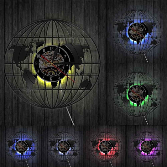 horloge carte du monde led