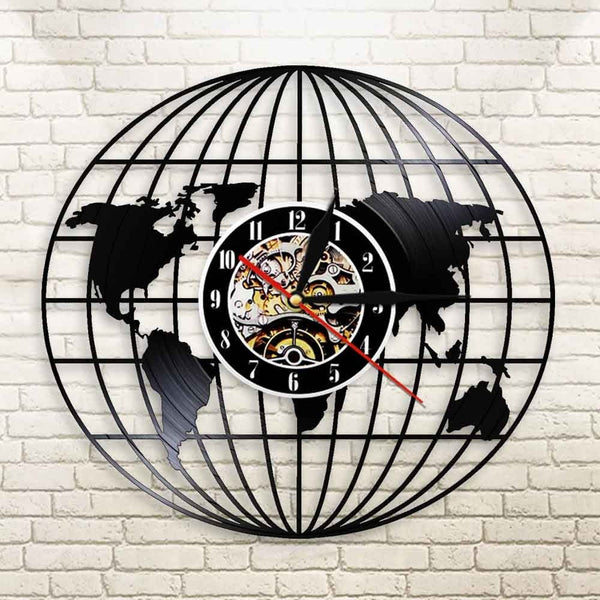 horloge carte du monde led