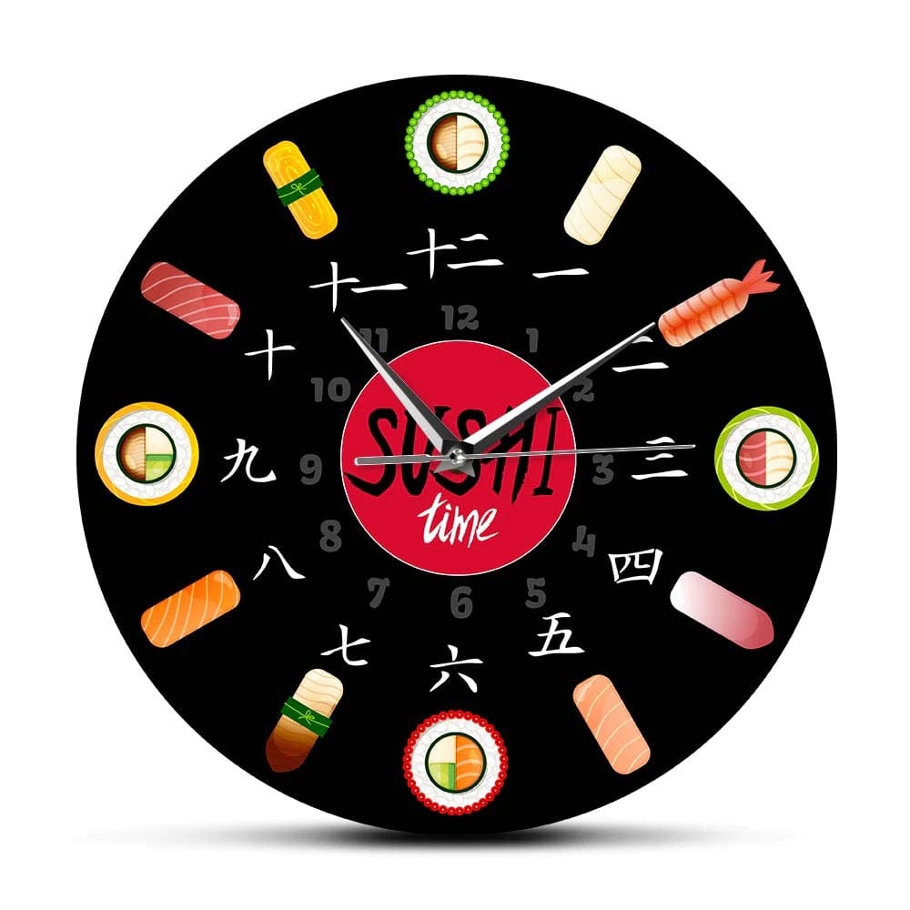 Horloge Murale Originale Sushi Time Temps des Horloges