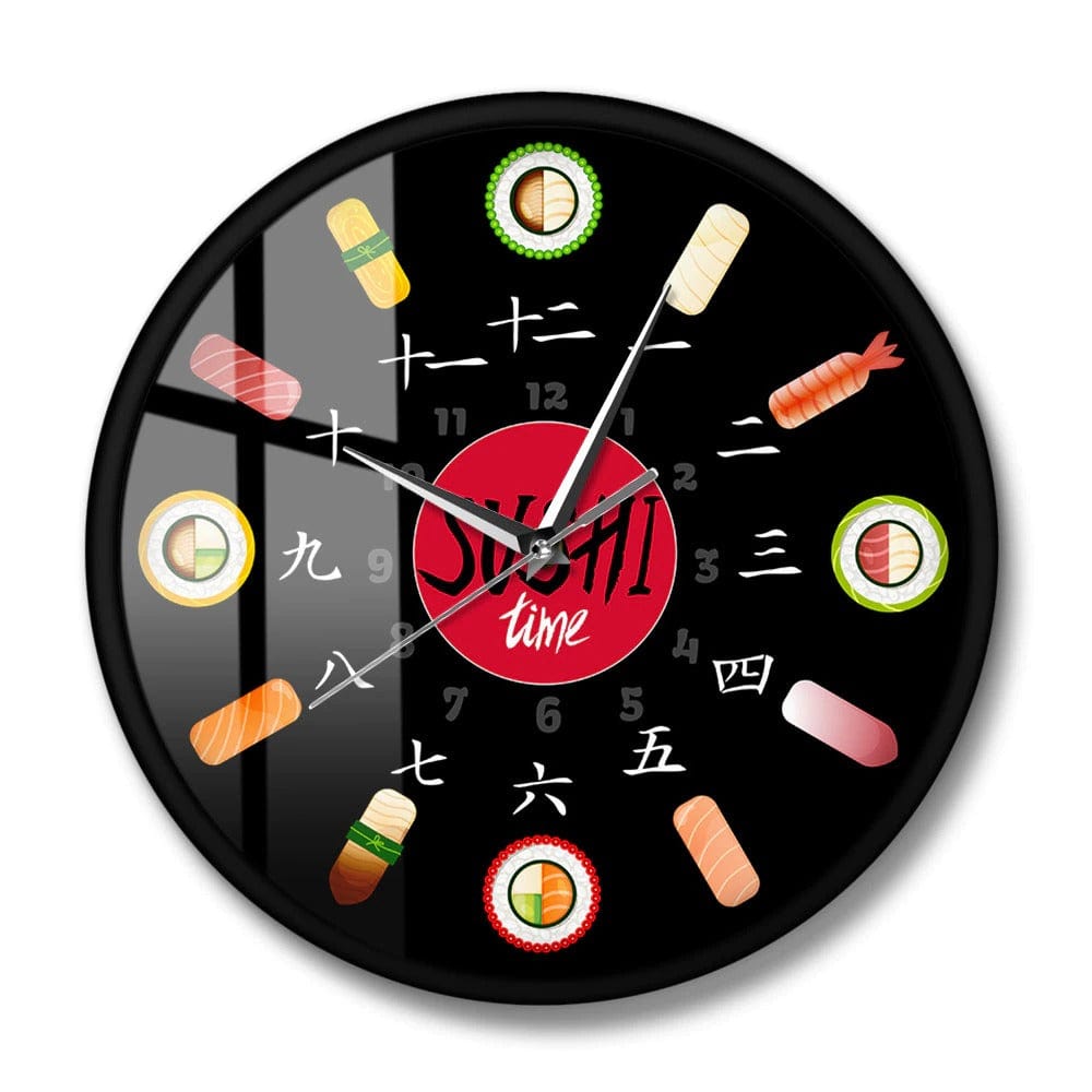 Horloge Murale Originale Sushi Time Temps des Horloges