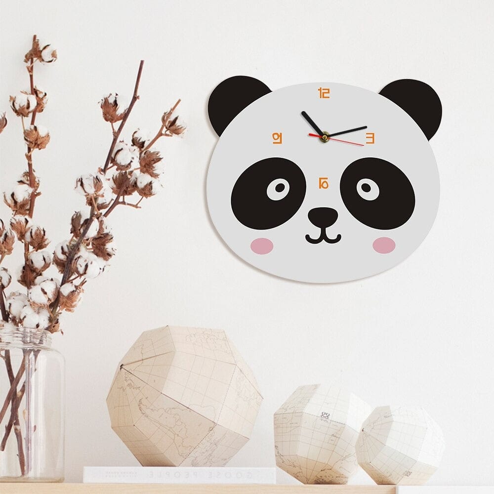 Horloge murale Panda pour enfant Temps des Horloges