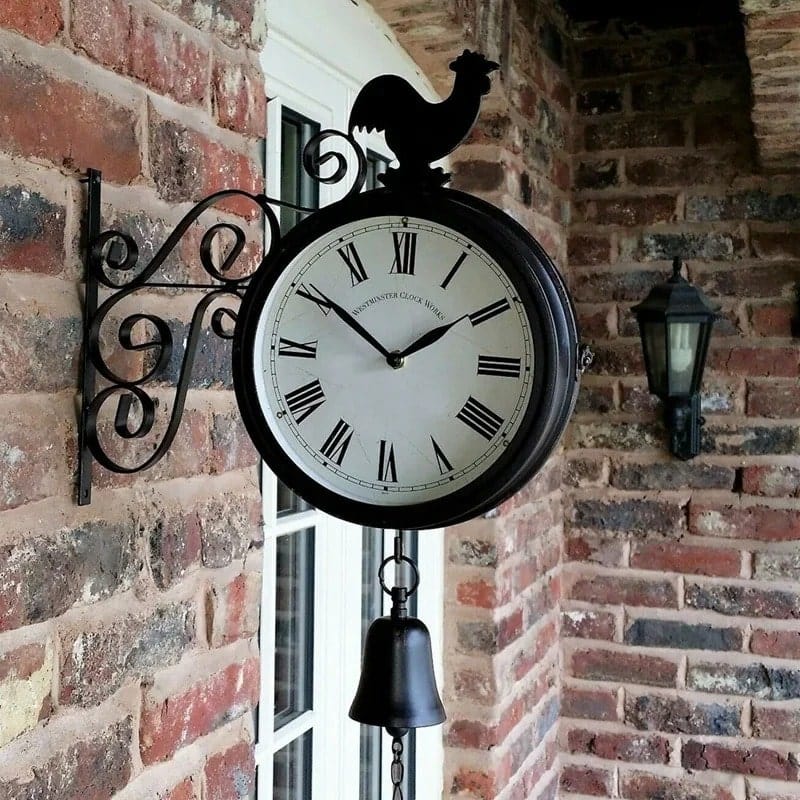 horloge de gare vintage double face coq