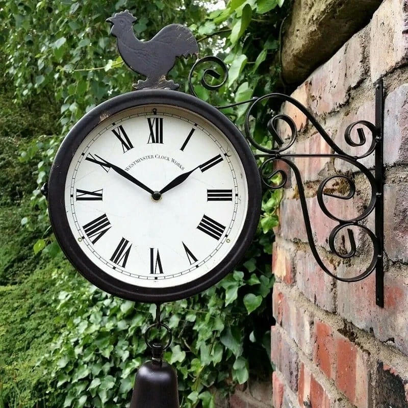 horloge de gare vintage double face coq