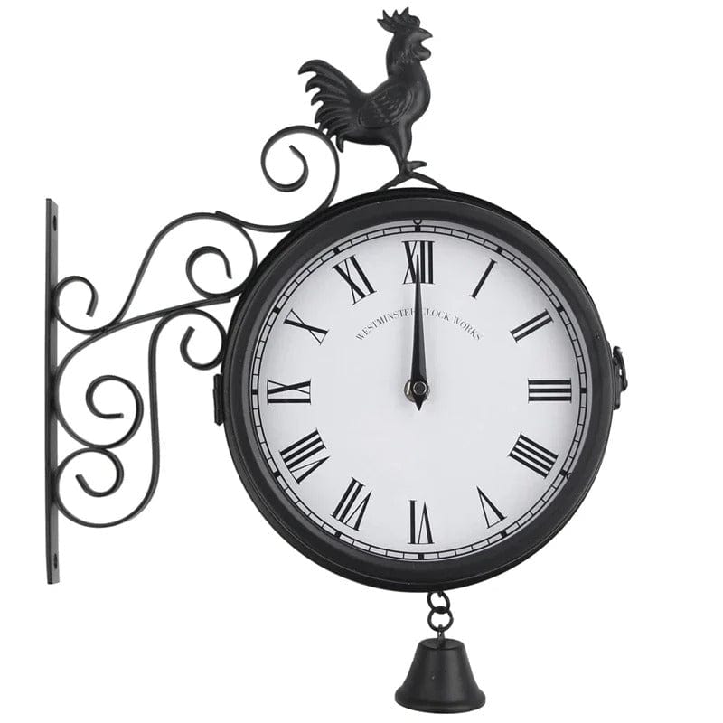 horloge de gare vintage double face coq