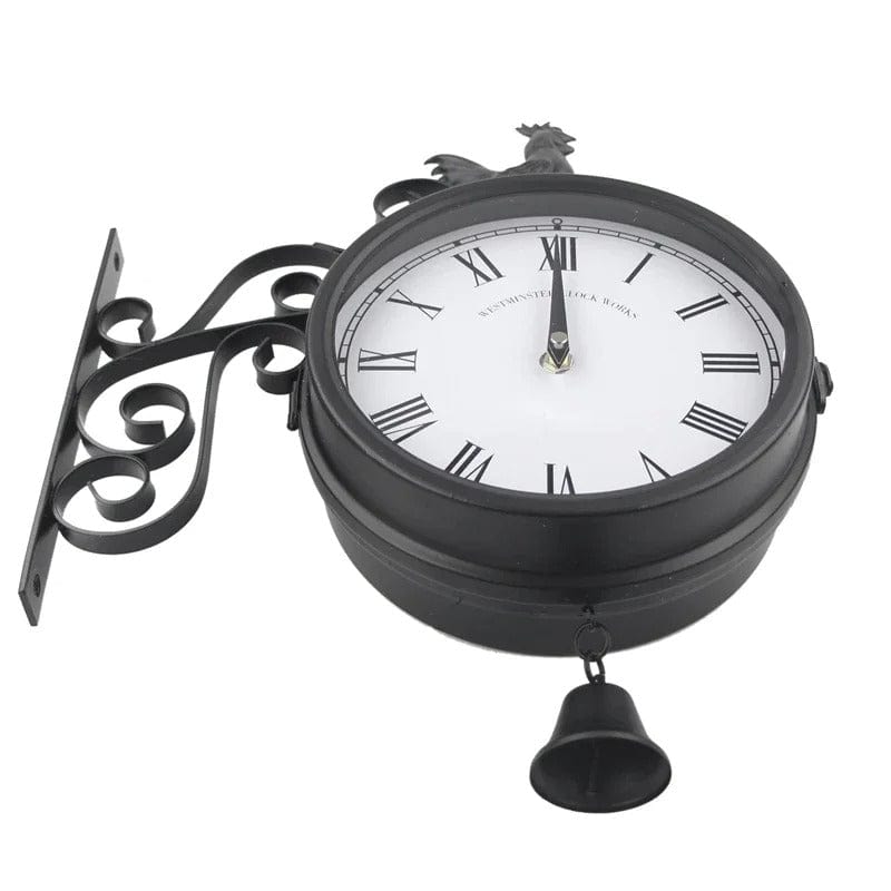 horloge de gare vintage double face coq