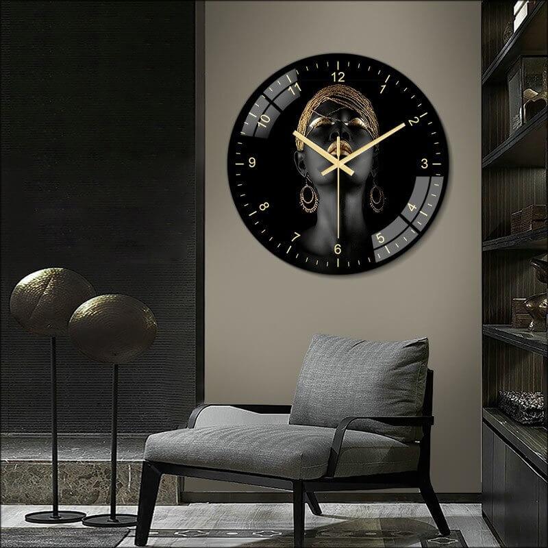 horloge scandinave noir et or