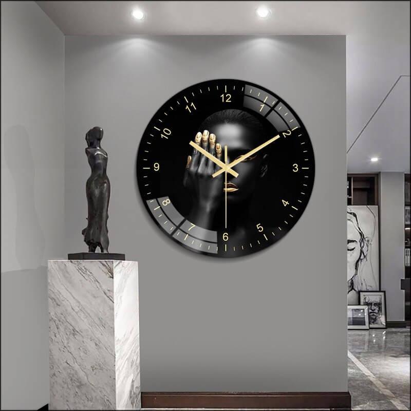 horloge scandinave noir et or