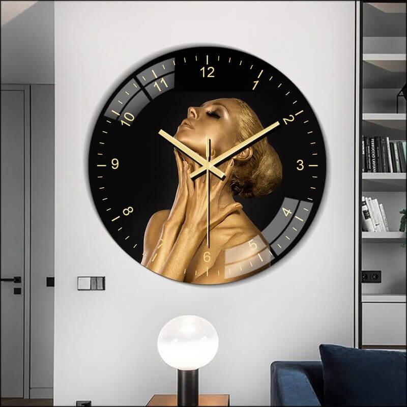 horloge scandinave noir et or