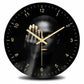 horloge scandinave noir et or