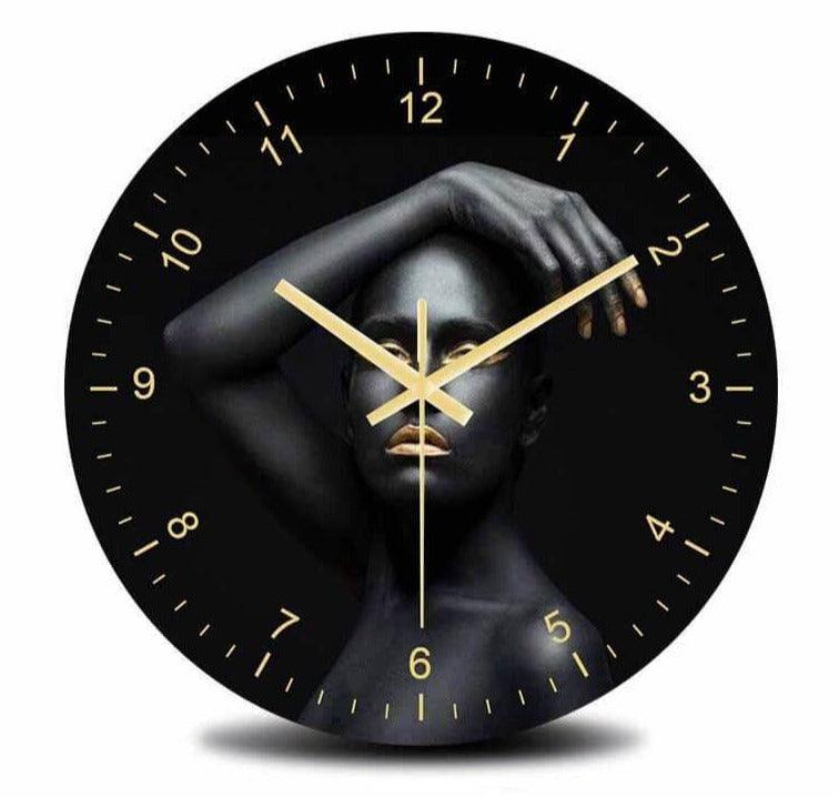 horloge scandinave noir et or