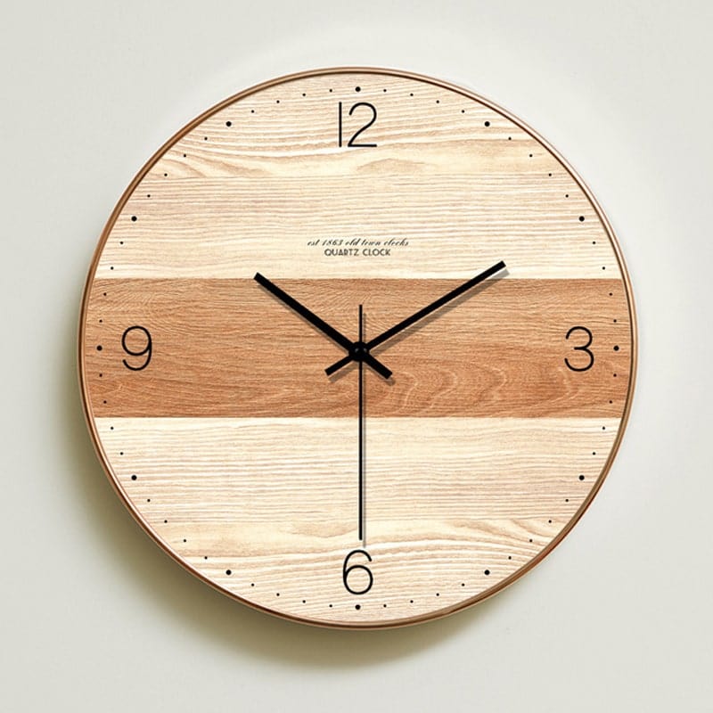 Horloge Murale Scandinave en Bois Temps des Horloges