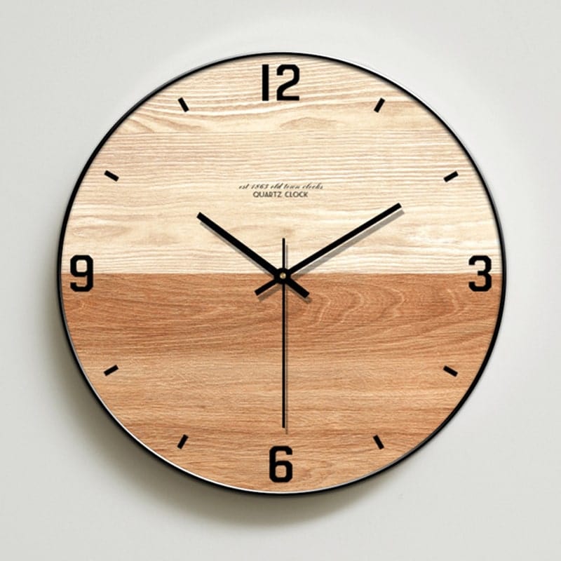 Horloge Murale Scandinave en Bois Screen Temps des Horloges