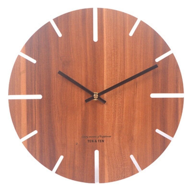 Horloge Murale Scandinave Marron sans Chiffres Temps des Horloges