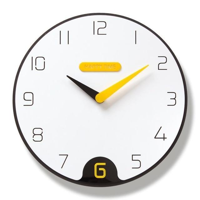 horloge scandinave design noir et jaune