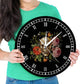 horloge tete de mort fleur design