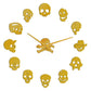 Horloge murale Skull Dorée Temps des Horloges