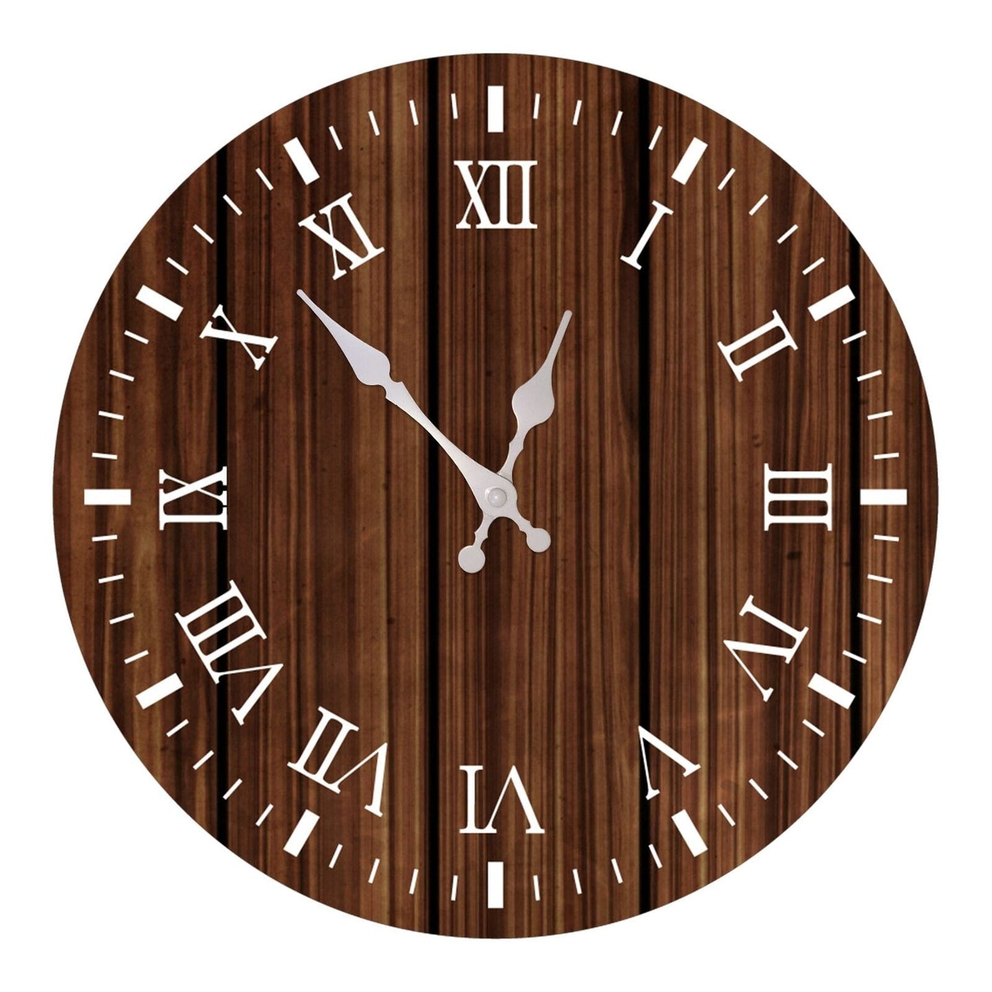 Horloge murale style scandinave en bois foncé. Temps des Horloges