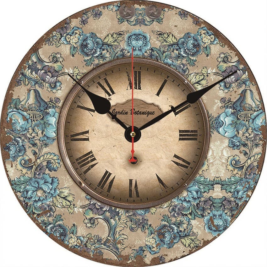 Horloge murale Vintage Botanique Temps des Horloges
