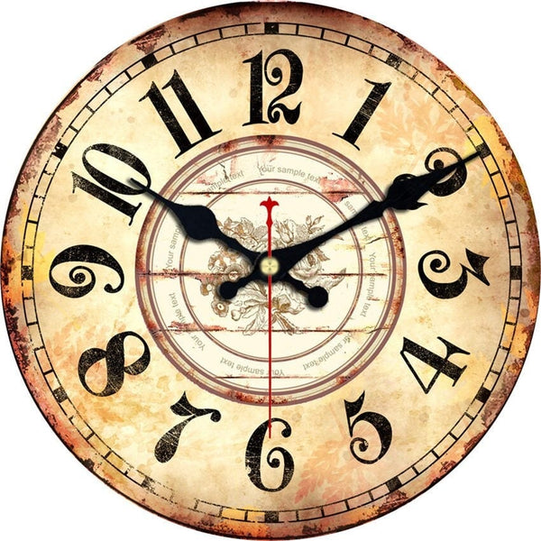 horloge vintage bois vieilli dore
