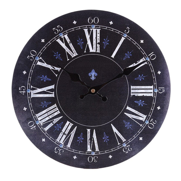 Horloge murale Vintage Fleurs de Lys. Temps des Horloges