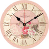 Horloge murale Vintage Fond Rose Temps des Horloges