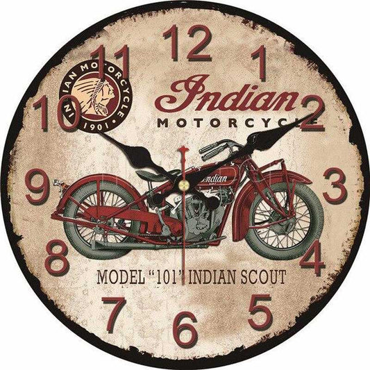Horloge Murale Vintage Moto Temps des Horloges