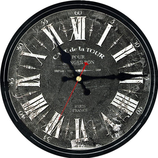 Horloge murale Vintage Noir Vieilli Temps des Horloges