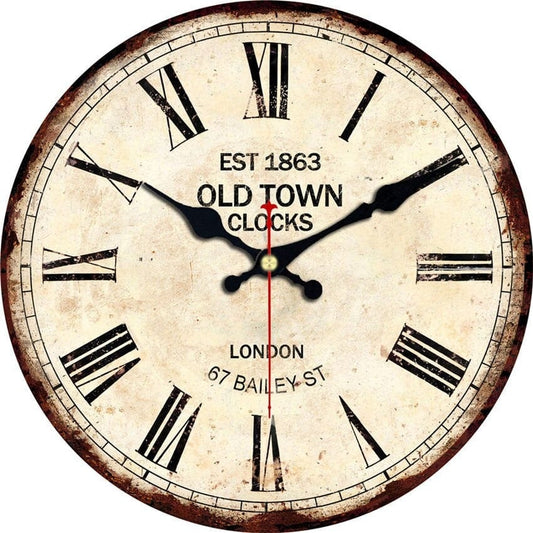 Horloge murale Vintage Old Town Temps des Horloges