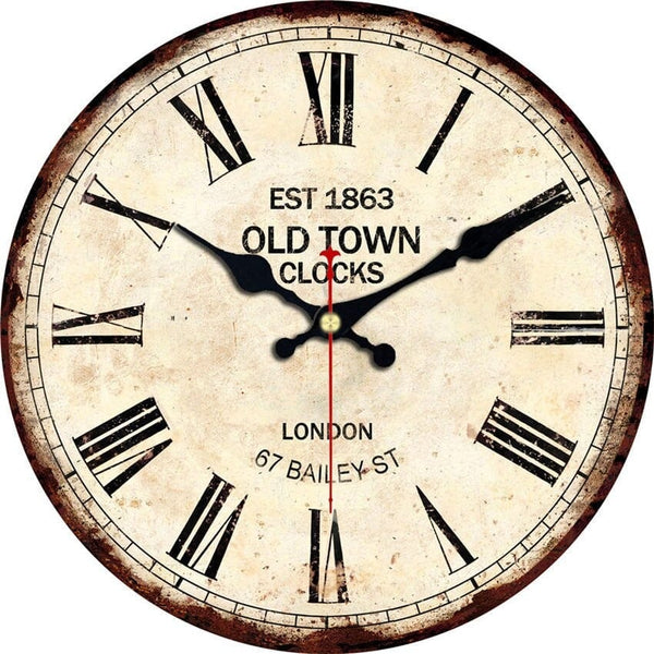 Horloge murale Vintage Old Town Temps des Horloges