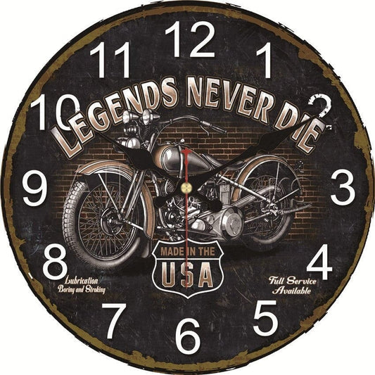 Horloge murale Vintage Passion Moto Temps des Horloges