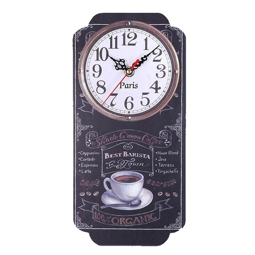 Horloge murale Vintage Rectangulaire Noire Temps des Horloges