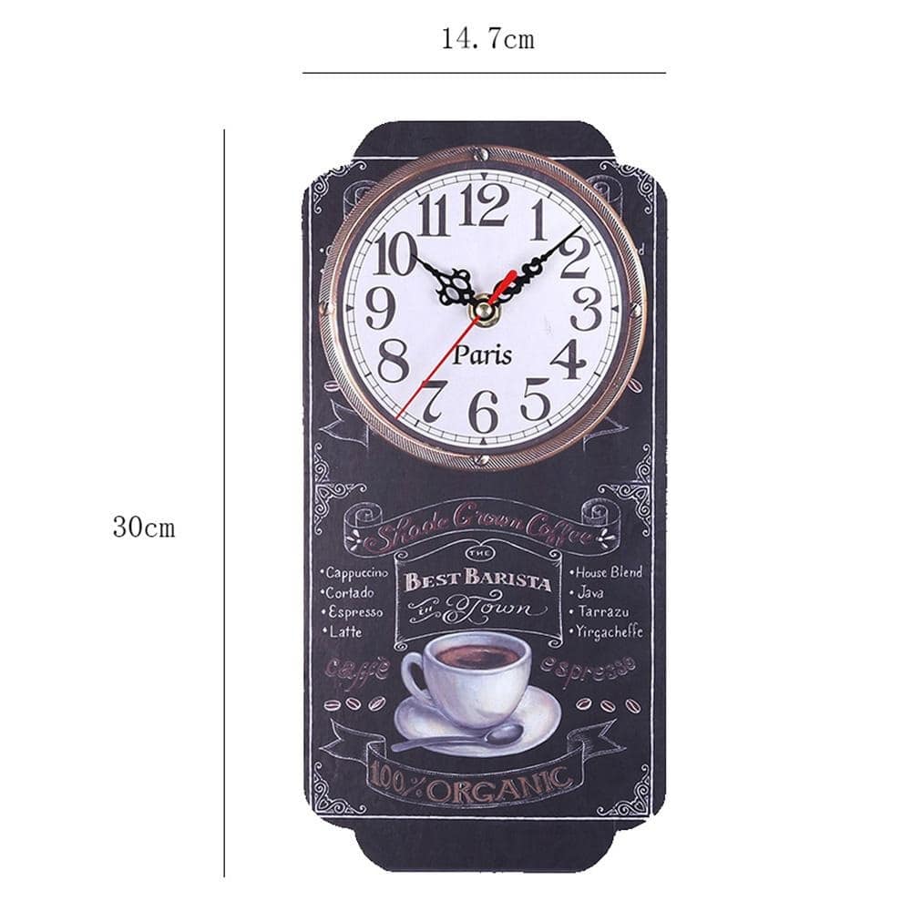 Horloge murale Vintage Rectangulaire Noire Temps des Horloges