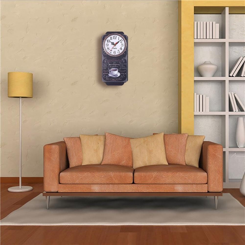 Horloge murale Vintage Rectangulaire Noire Temps des Horloges