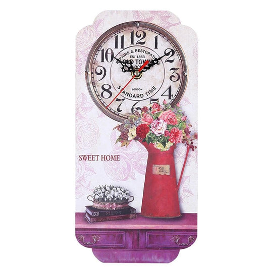 Horloge murale Vintage Sweet Home Temps des Horloges