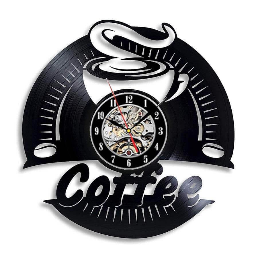 horloge vinyle cafe