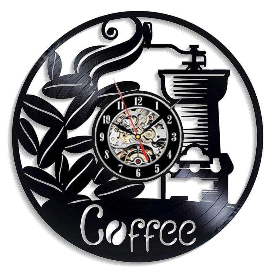 horloge vinyle cafe