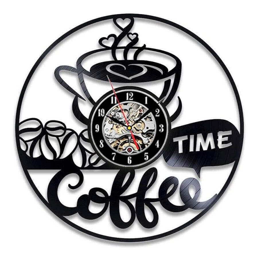 horloge vinyle cafe