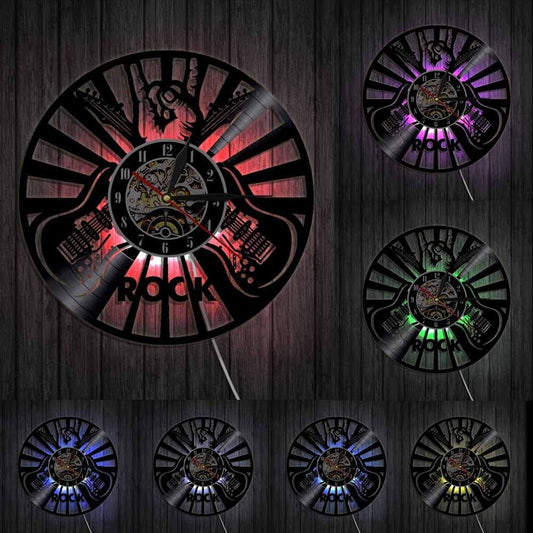 horloge vinyle rock n roll led