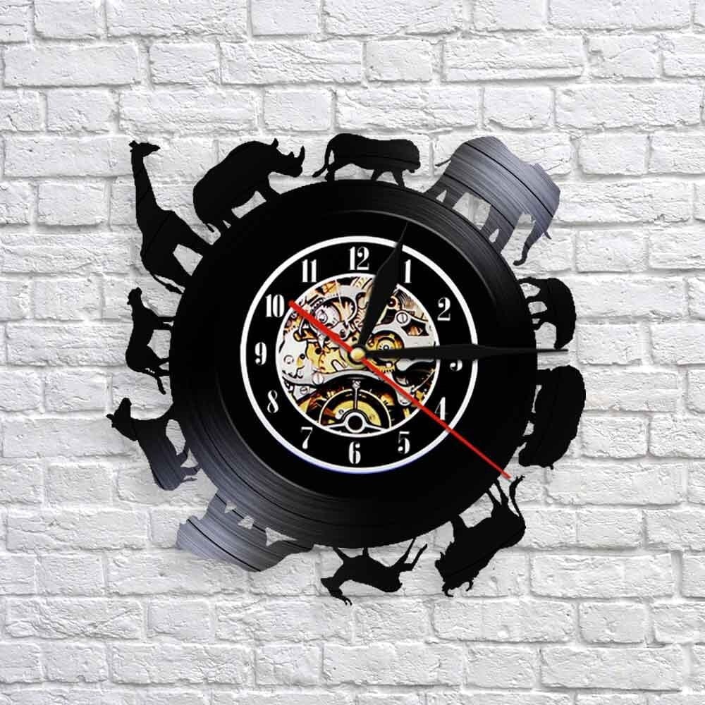 Horloge Murale Vinyle Animaux Temps des Horloges