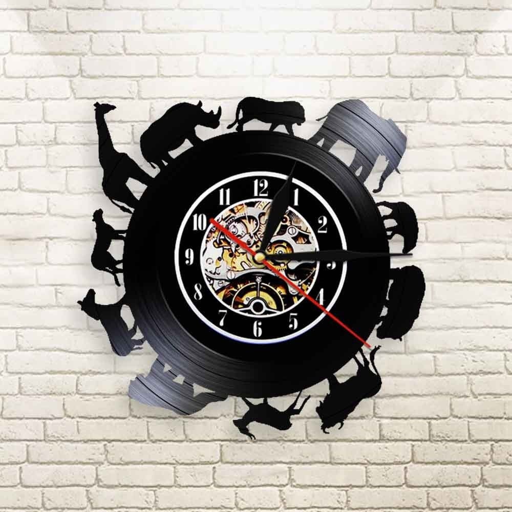 horloge vinyle animaux led