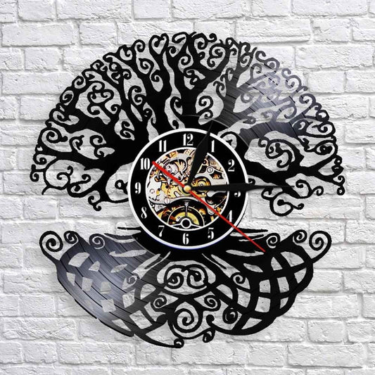 Horloge Murale Vinyle Arbre de Vie Temps des Horloges