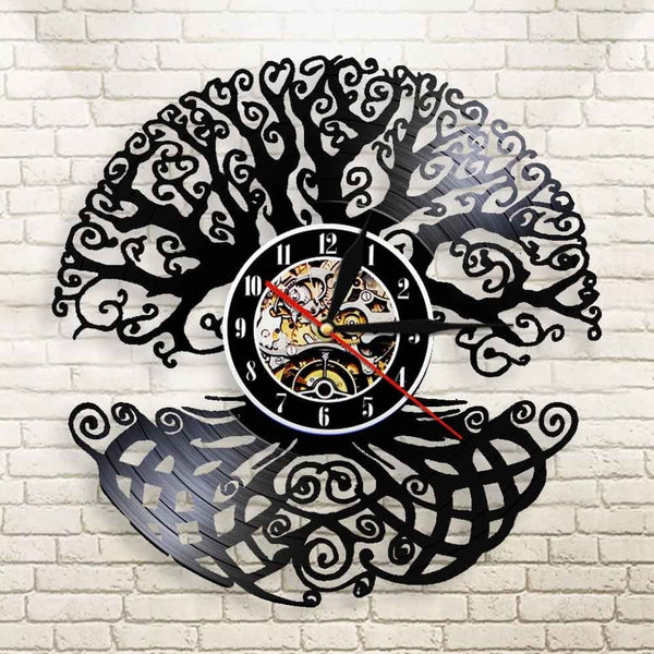 Horloge Murale Vinyle Arbre de Vie Temps des Horloges