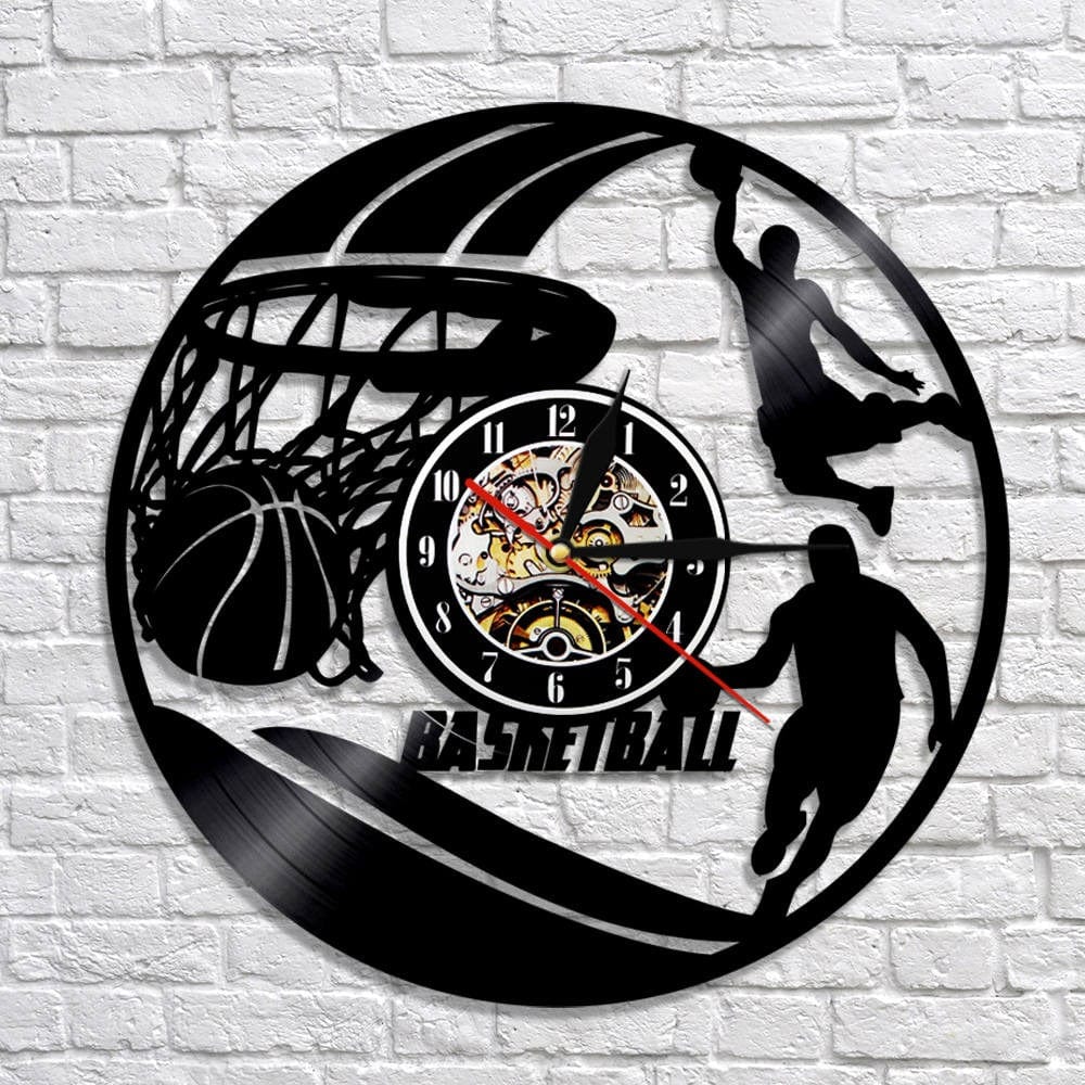 Horloge murale Vinyle Basketball Temps des Horloges