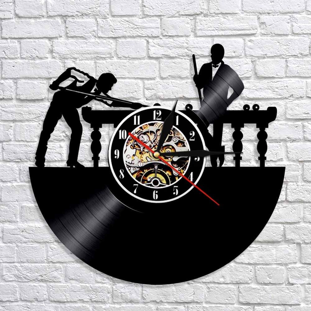 Horloge Murale Vinyle Billard Temps des Horloges