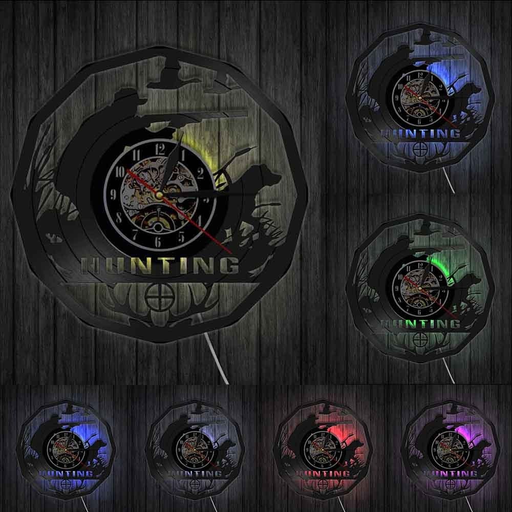 horloge vinyle chasse led